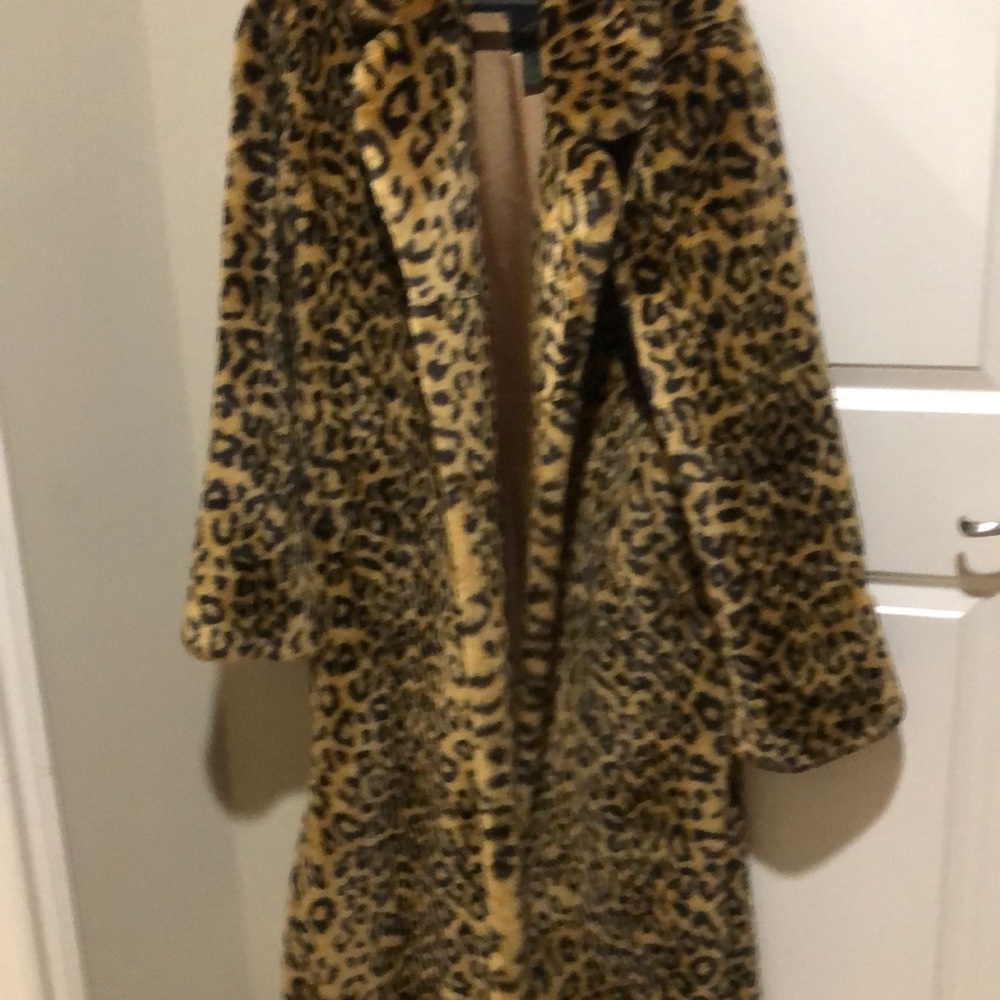 Full length cheetah faux coat